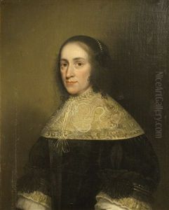 A Portrait Of A Lady, Half-length, Seated, With A Broad Lace Collar
