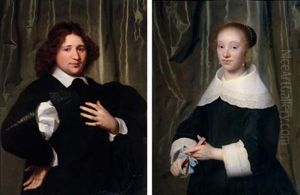 Portrait Of Jan Hendrik Lestevenon In A Black Coat (+ Portrait Of Esther De Bary Holding A Fan; Pair)
