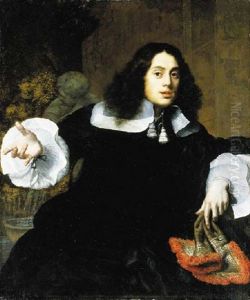 Portrait Of A Young Man In A Black Doublet With A White Collar And Cuffs