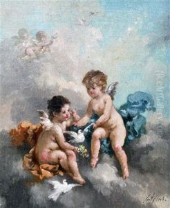 Amorini (pair) by Charles Augustus Henry Lutyens