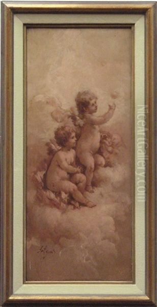 Putti Playing In The Clouds - view 1