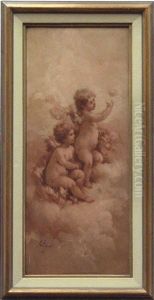 Putti Playing In The Clouds by Charles Augustus Henry Lutyens
