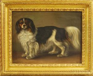 Portrait Of A King Charles Spaniel by N. A. Luetzen