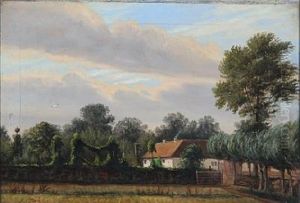 Landscape With A Farm And Growing Hops by N. A. Luetzen