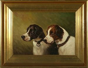 Portrait Of Two Sporting Dogs by N. A. Luetzen