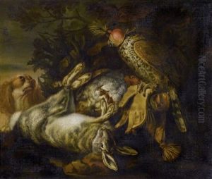 Stilleben Mit Hase Und Falke by Christiaan Luycks