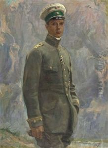 Dreiviertelportrat Des Jungen Offiziers Manfred Freiherr Von Richthofen (breslau 1892, Gefallen Vaux-sur-somme 1918)