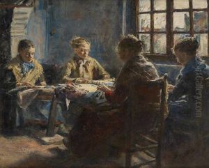L'atelier De Dentellieres by Jean-Henri Luyten