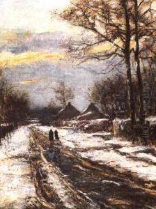 Winterlandschap by Jean-Henri Luyten