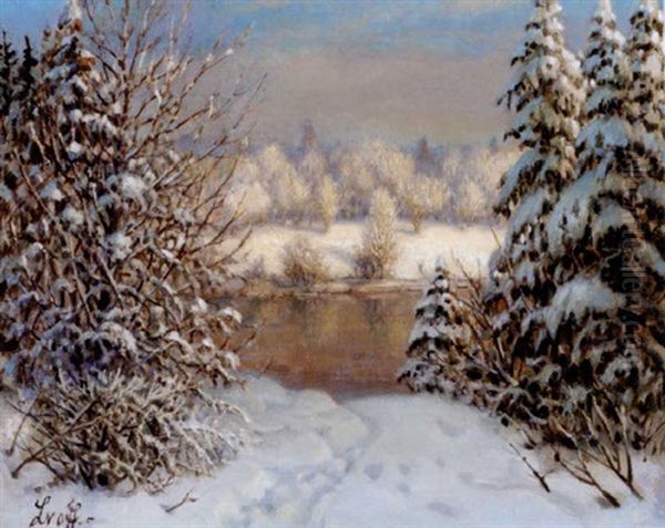 Sunrise Over A Snowy Landscape - view 1