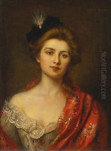 Woman In A Red Embroidered Shawl