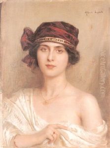 Portrait Of A Young Woman In A Red