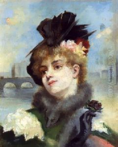 Elegante Au Bouquet De Violette by Albert Lynch