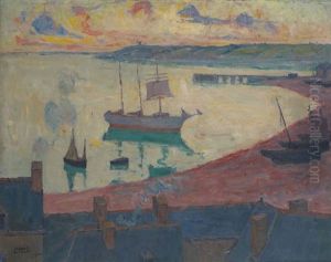 L'arrivee Du Trois-mats Dans La Rade De Senne Sur Mer (pres De Toulon) by Amedee (Ernest) Lynen