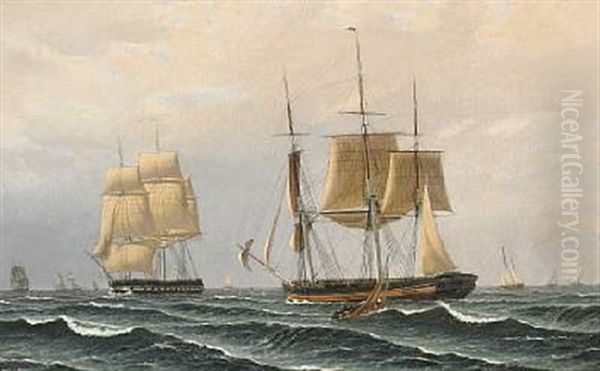 Soestykke, Motivet Taget Af Sundet. Seascape. Motif From Oresund - view 1