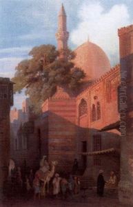 Orientalische Strase Mit Einer Moschee by Anna Lynker