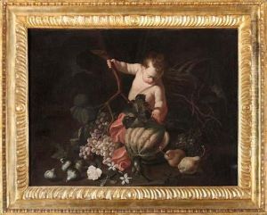 Natura Morta Con Frutta E Putto