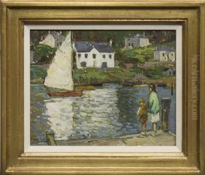 White Sail Leaving North Harbour by Thomas Bonar Lyon