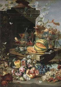 A Sliced Pumpkin On A Silver Plate by Christian Berentz