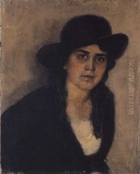 Portrait Of A Young Lady With A Hat - view 1