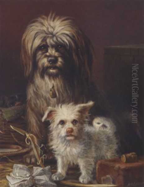 Tre Hunde I Et Interior - view 1