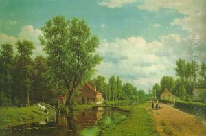Apeldoorn. Sommertag An Einem Hollandischen Kanal