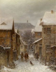 Winterliche Taunuslandschaft Mit Der Burg Falkenstein