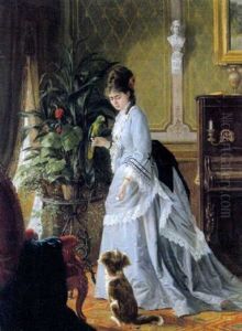 Johanna Maas Belohnt Den Artigen Spitz by Johann Lorenz Maas