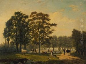 Baumlandschaft Mit Hirten Und Herde Baumlandschaft Mit Hirten Und Herde