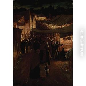 The Fairground By Night by James Macbeth