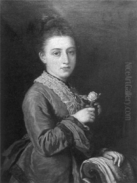 Portrait Of Maria Holding A Rose - view 1