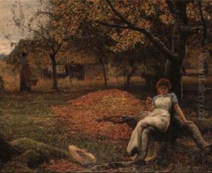 In The Cider Orchard by Robert Walker Macbeth