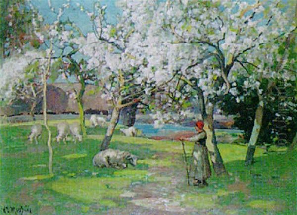 Shepherdess In The Orchard - view 1