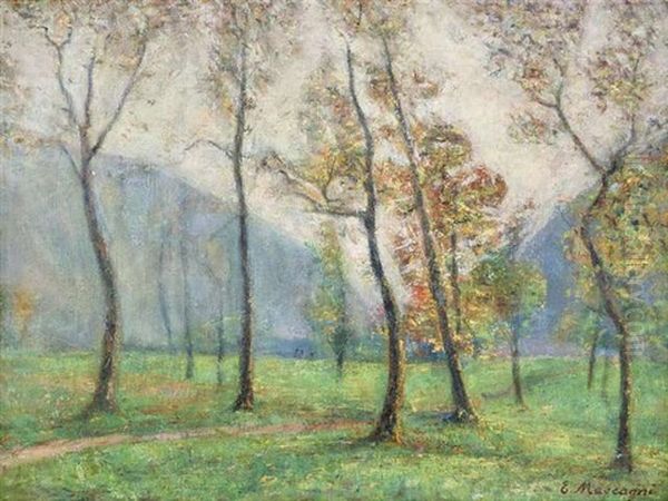 Fruhlingslandschaft Mit Baumen - view 1