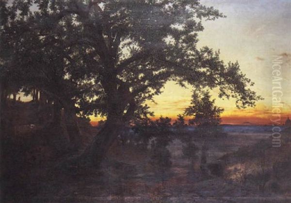 Sunset With A Distant View Of Rome - view 1