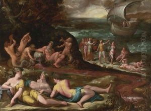 The Bacchanal Of The Andrians by Girolamo Del Crocifissaio (see Macchietti)