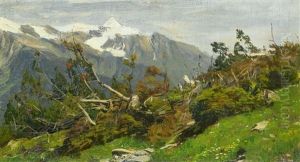 Studie Einer Berglandschaft Studie Einer Berglandschaft