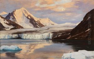 Polar Night, View Of Magdalene Bay, Spitzbergen