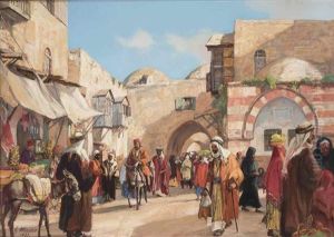 The Damascus Gate, Jerusalem by Georg Macco