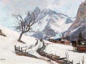 Januartag In Den Verschneiten Bergen by Georg Macco