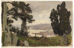Blick Auf Den Bosporus Bei Konstantinopel by Georg Macco
