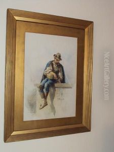 Figure Seated On A Parapet