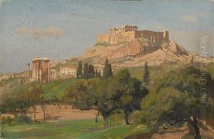Athen - Blick Auf Die Akropolis by Georg Macco