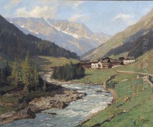 Sommerliches Alpental Mit Weiler