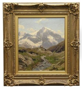 Hochgebirgspass Mit Wanderern by Georg Macco