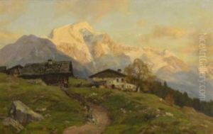 Blick Uber Einen Bergbauernhof Auf Den Hohen Goll