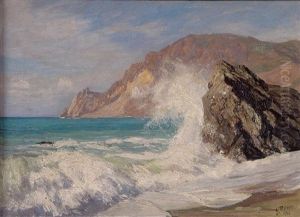 Brandung An Der Ligurischen Kuste by Georg Macco