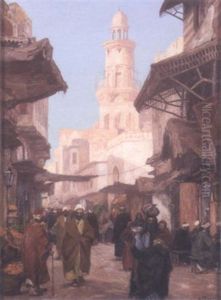 Scene De Rue Au Caire by Georg Macco