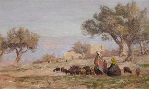 Jerusalem. Hirten Bei Ihrem Vieh Auf Dem Olberg
