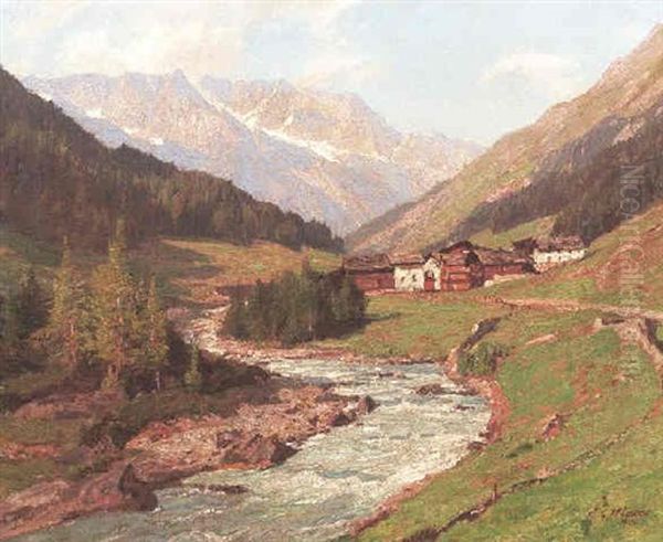 Dorf In Einem Schweizer Alpental - view 1